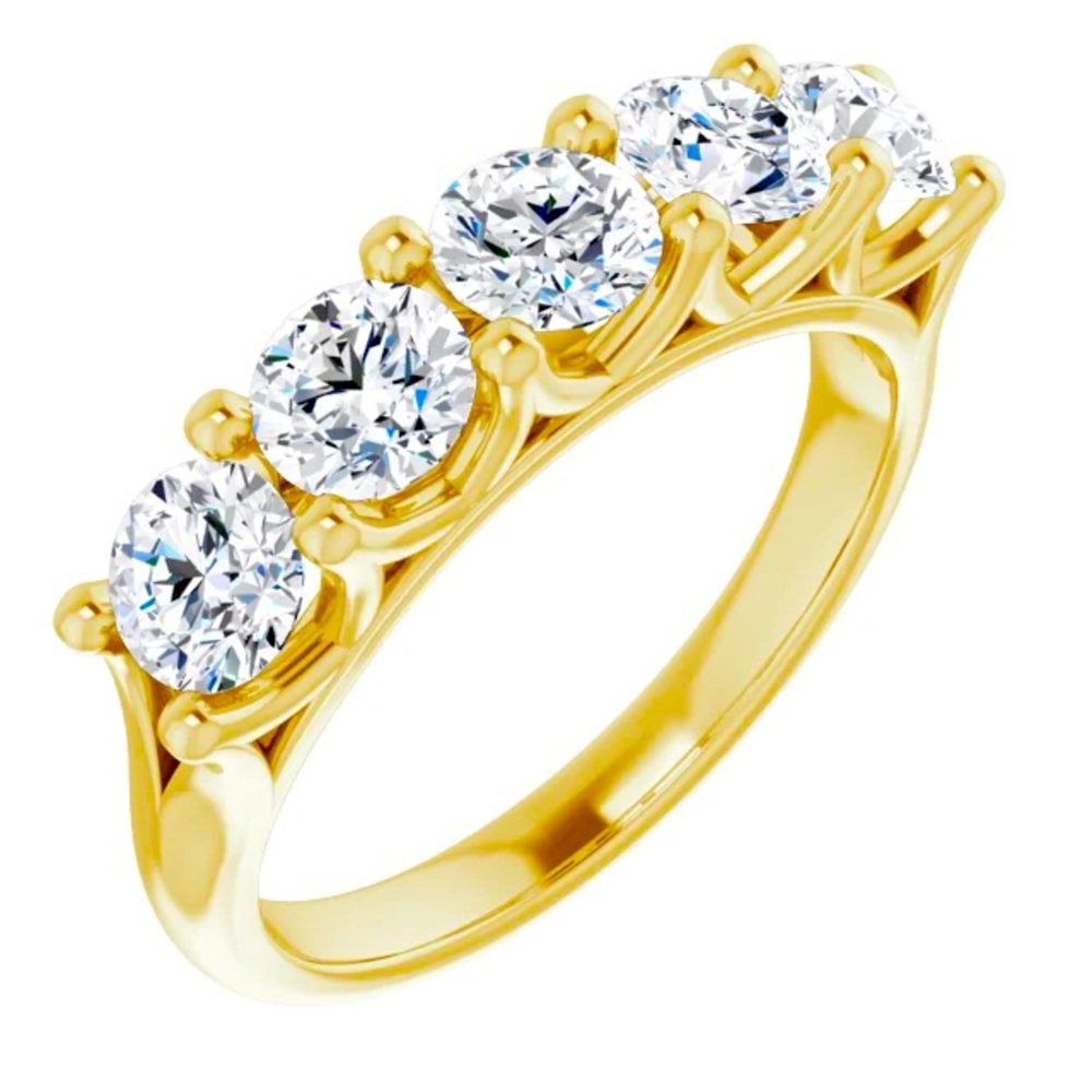 Moissanite 14k 5 stone ring